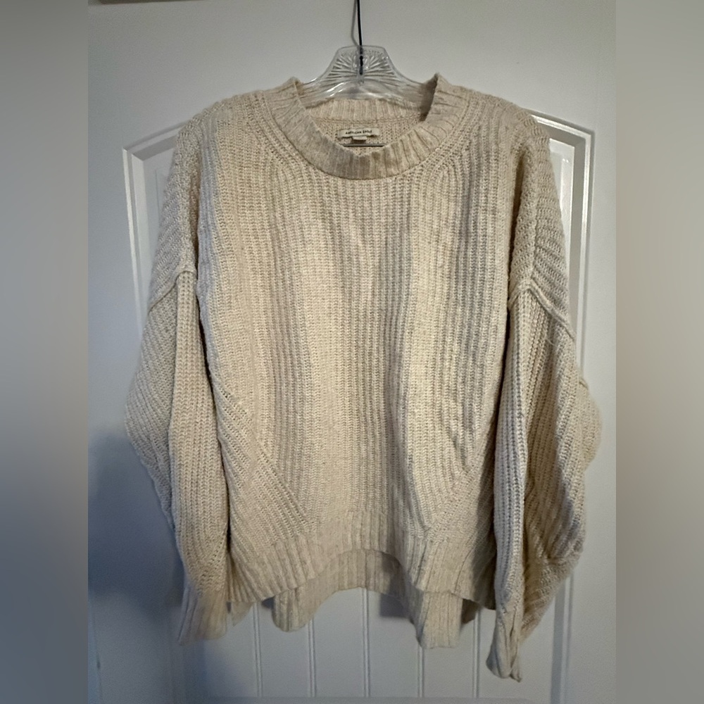 American Eagle Outfitters Cream Knit Sweater